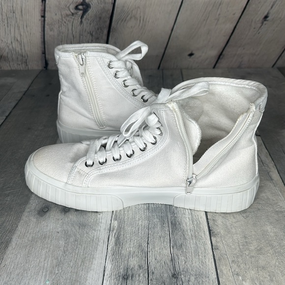 Steve Madden Side Zip High Top Sneakers Size 8.5 - Picture 7 of 8